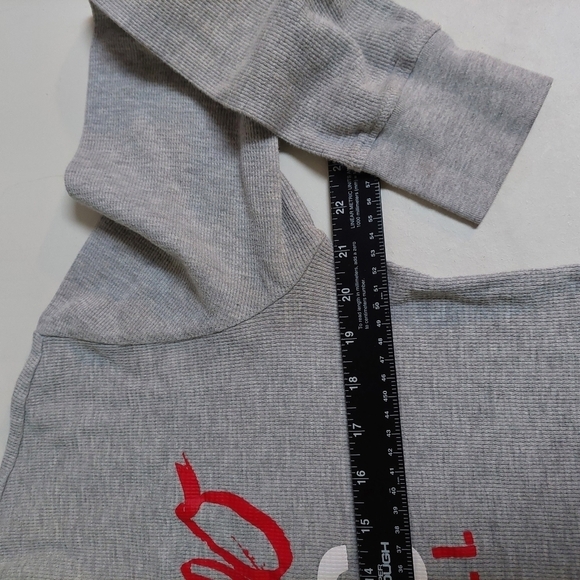 NBA Chicago Bulls Gray Shirt L Thermal Waffle Knit Basketball Net Dri NBA Logo - Picture 6 of 8